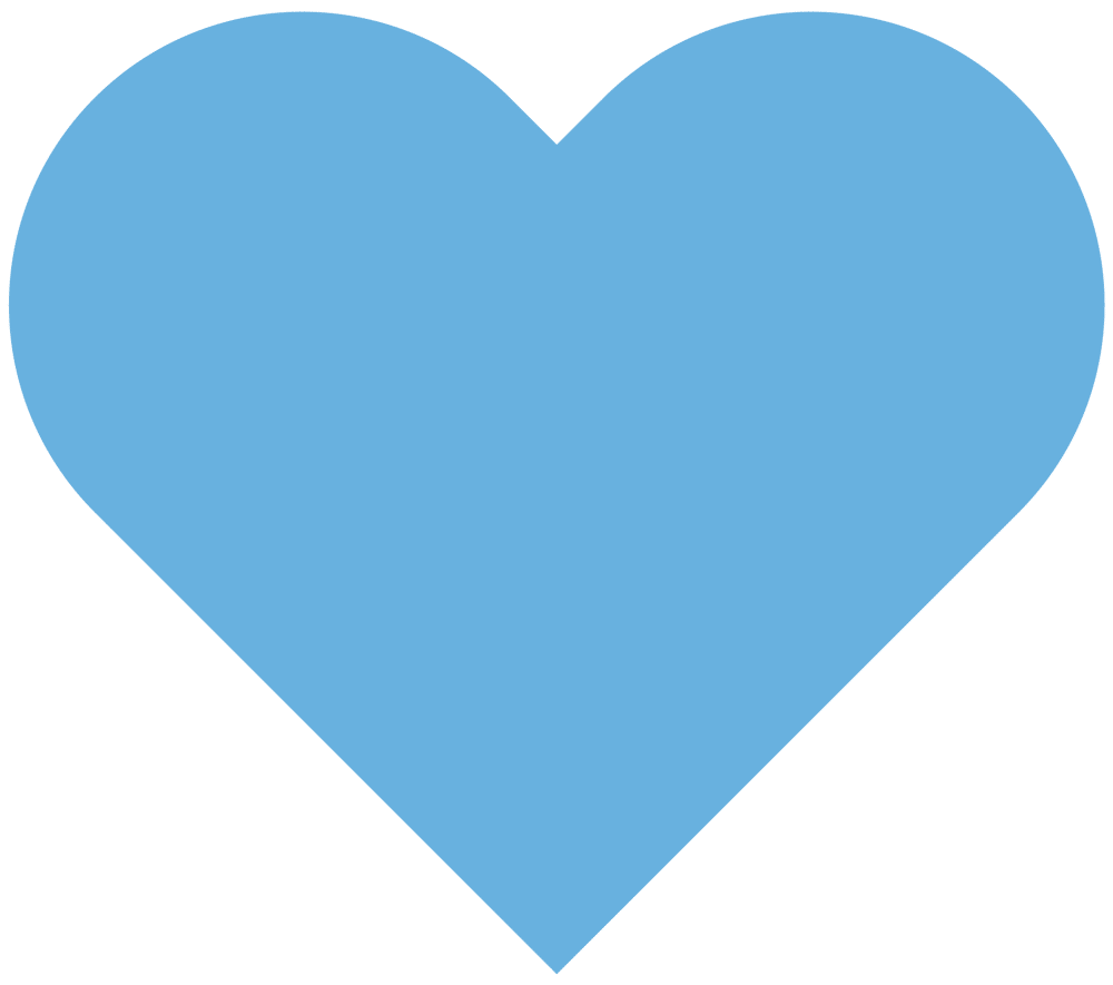 A simple blue heart shape on a white background, symbolizing the compassion of a dedicated veterinarian.