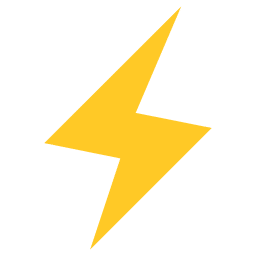 A simple yellow lightning bolt icon on a light grey background.